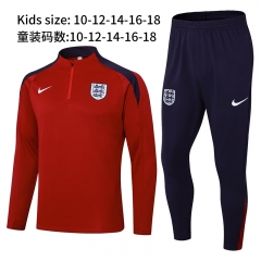 2024-2025 England Red Kid-Youth Soccer Tracksuit