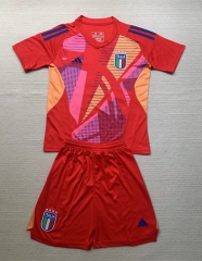 2024-2025 Italy Goalkeeper Red Kids/Youth Soccer Uniform-AY
