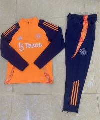 2024-25 Manchester United Orange Thailand Soccer Tracksuit Uniform-411