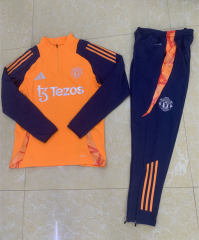 2024-25 Manchester United Orange Thailand Soccer Tracksuit Uniform-411