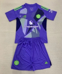 2024-25 Manchester United Goalkeeper Purple Soccer Uniform-AY