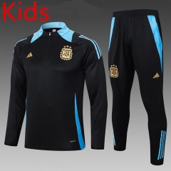 2024-2025 Argentina Black Kids/Youth Soccer Tracksuit-815