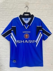 Retro Version 96-97  Manchester United  2nd Away Blue Thailand Soccer Jersey AAA-c2045