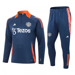 2024-25 Manchester United Royal Blue Thailand Soccer Tracksuit Uniform-411