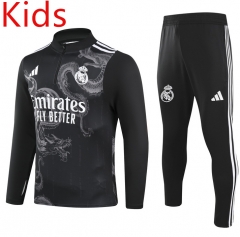 2024-2025 Special Version Real Madrid Black Kids/Youth Soccer Tracksuit-GDP