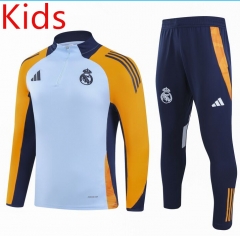 2024-2025 Real Madrid Light Blue Kids/Youth Soccer Tracksuit-GDP