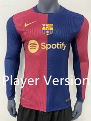 Player Version 2024-2025 Barcelona Home Red LS Thailand Soccer Jersey AAA-9056