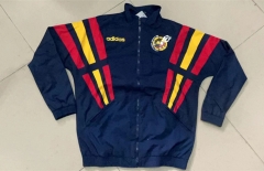 Retro Version Spain Blue Thailand Soccer Windbreaker -0255