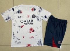 2024-2025 Paris SG White Short-Sleeve Thailand Soccer Tracksuit-815