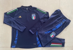 2024-2025 Italy Royal Blue Thailand Soccer Tracksuit-815