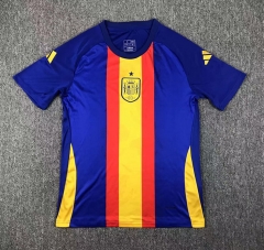 24-25  Spain Blue Thailand Soccer Training Jersey-417