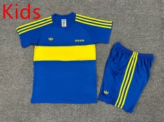 Retro Version 1981 Boca Juniors Home Blue Kids/Youth Soccer Uniform-7809