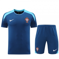 2024-2025 Portugal Blue Thailand  Soccer Uniform-LH