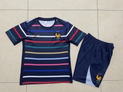 2024-2025 France Royal Blue Short-sleeved Thailand Soccer Tracksuit-815