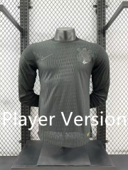 (S-4XL) 2024-2025 Corinthians Away Black LS Thailand Soccer Jersey AAA-4285