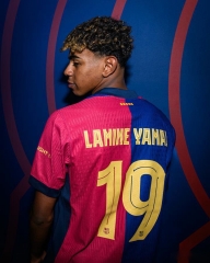 #19  Lamine Yamal  2024-2025 Barcelona Home Red&Blue Thailand Soccer Jersey AAA-403