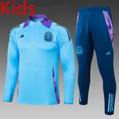 2024-2025 Argentina Light Blue Kids/Youth Soccer Tracksuit-815
