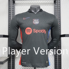 Player Version 2024-2025 Barcelona Away Black LS Thailand Soccer Jersey AAA-888