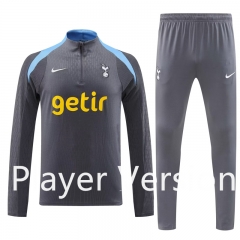 Player version 2024-25 Tottenham Hotspur Grey Thailand Soccer Tracksuit-4627