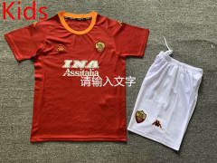 Retro version 00-01 Roma Red Kids/Youth Soccer Uniform-7809