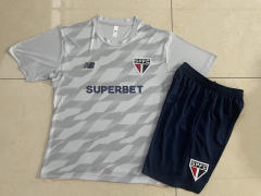 2024-25  Sao Paulo Light Grey Thailand Short-sleeved Tracksuit-815