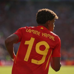 #19 Lamine Yamal  2024-25 Spain Home Red Thailand Soccer Jersey AAA-7642（need choose patch）