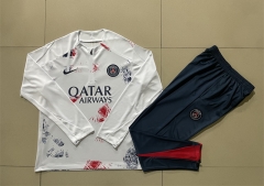 2024-2025 Paris SG White Thailand Soccer Tracksuit-815
