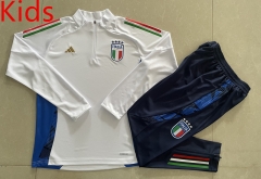 2024-2025 Italy White Kids/Youth Soccer Tracksuit-815