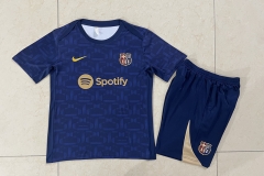 2024-2025 Barcelona Royal Blue Short-sleeved Thailand Soccer Tracksuit-815