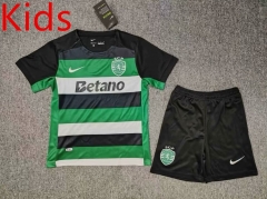 2024-2025 Sporting Clube de Portugal Home Black&Green and Green Kid/Youth Soccer Uniform-6149