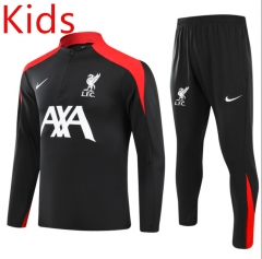 2024-25 Liverpool Black  Kids/Youth Soccer Tracksuit-GDP