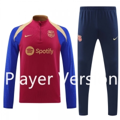Player version 2024-2025 Barcelona Red Thailand Soccer Tracksuit-4627