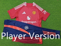 Player Version 2024-25 Manchester United Home Red Thailand Soccer Tracksuit Uniform-9926