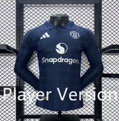 Player Version 2024-25 Manchester United Away Royal Blue LS Thailand Soccer Jersey AAA-5982