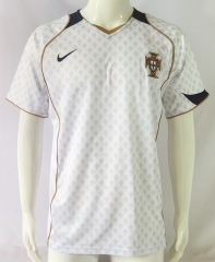 Retro Version 2004 Portugal Away White Thailand Soccer Jersey AAA-503