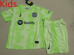 2024-25 Barcelona  2nd Away Green Kids/Youth Soccer Uniform-507