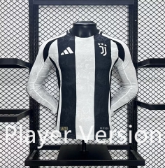 Player version 2024-25 Juventus Home White & Black  Thailand LS Soccer jersey-5982
