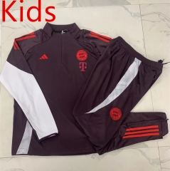 2024-2025 Bayern München Red&Brown Kids/Youth Soccer Tracksuit-815