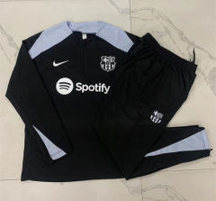 2024-2025 Barcelona Black Thailand Soccer Tracksuit-815