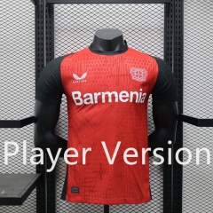 Player Version 2024-25 Bayer 04 Leverkusen Home Red&Black Thailand Soccer Jersey AAA-888