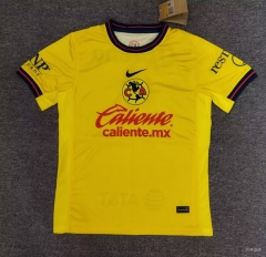 (S-4XL) 2024-25 Correct Version Club America Home Yellow Thailand Soccer Jersey AAA-5378