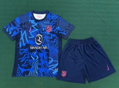 2024-25  Atlético Madrid  Away Blue Soccer Uniform-6748