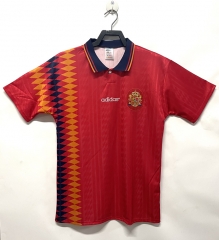 Retro Version 1994 Spain Home Red Thailand Soccer Jersey AAA-811