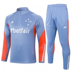 2024-2025 Cruzeiro EC Gray Thailand Soccer Tracksuit-815
