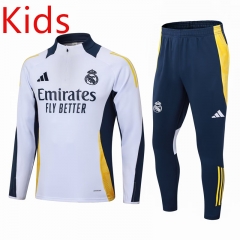 2024-25 Real Madrid White Kids/Youth Soccer Tracksuit-411