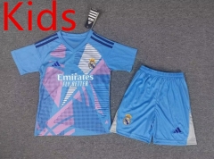 2024-2025 Real Madrid Goalkeeper Blue Kids/Youth Soccer Uniform-8037