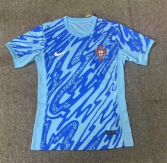 2024-2025 Portugal Goalkeeper Blue Thailand Soccer Jersey AAA-2282