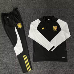 2024-2025 Tigres UANL Black Thailand Soccer Tracksuit-HR