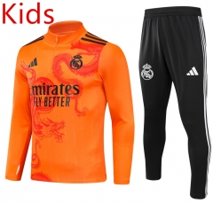 2024-25 Real Madrid Orange Kids/Youth Soccer Tracksuit-GDP