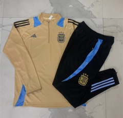 2024-2025 Argentina Yellow Thailand Soccer Tracksuit -815